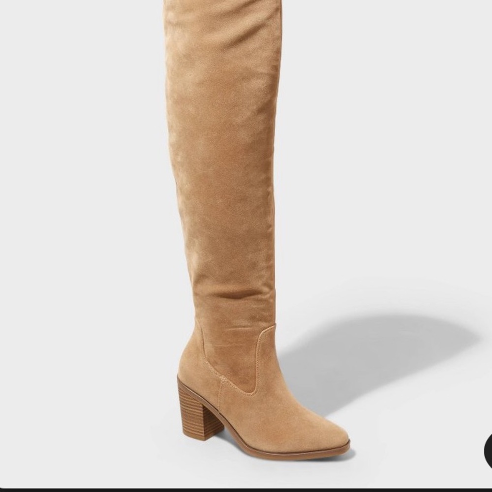 Tan Over the Knee Boots with Sleek Design and Soft Material